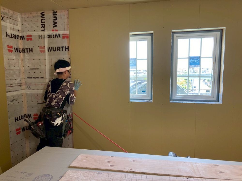 神戸市須磨区新築　石膏ボード工事