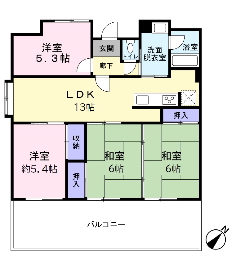 ユニライフ魚住間取図