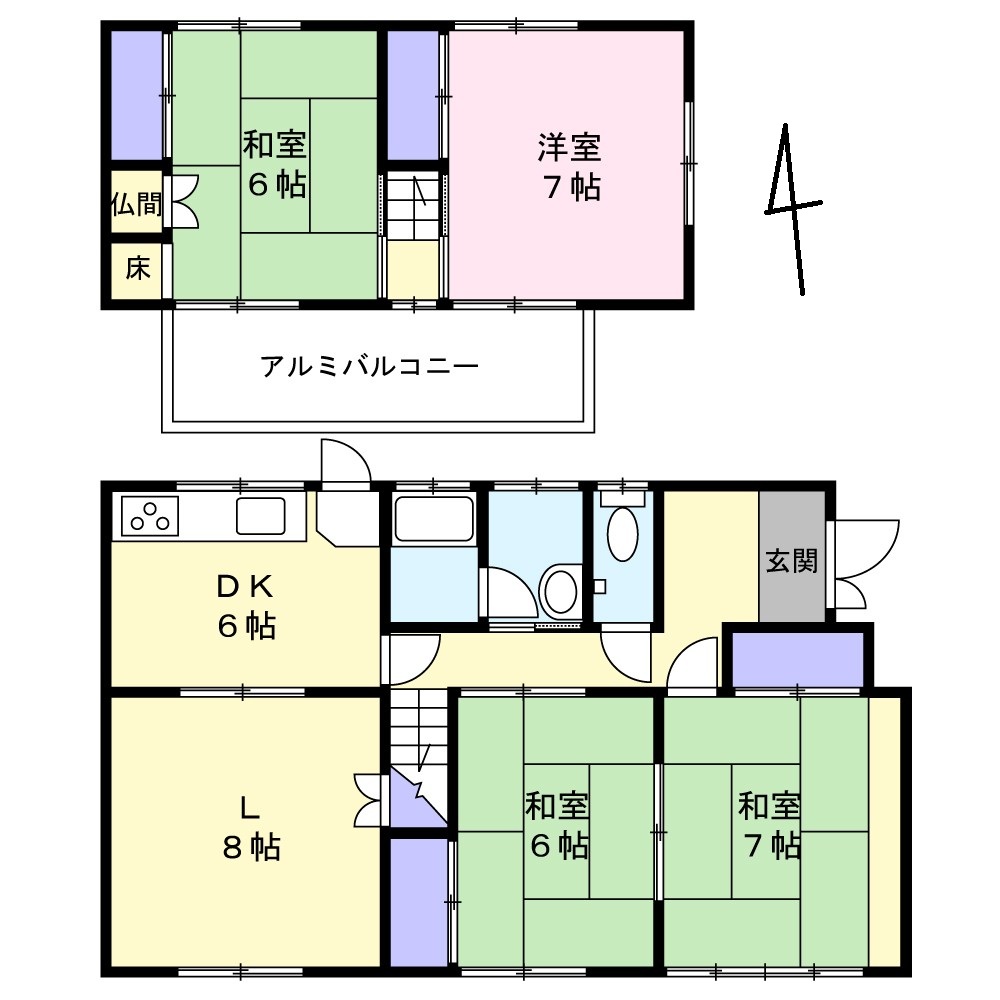 宮北２丁目中古戸建間取り図