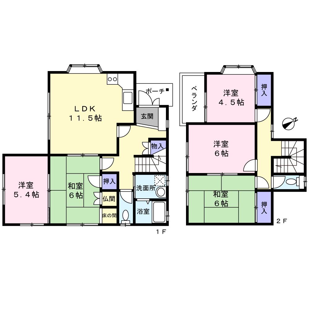 北本荘3丁目中古戸建間取り図