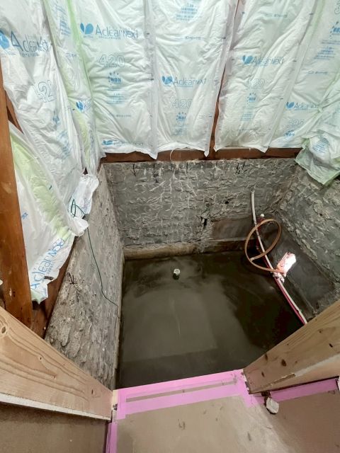 断熱材を入れたお風呂