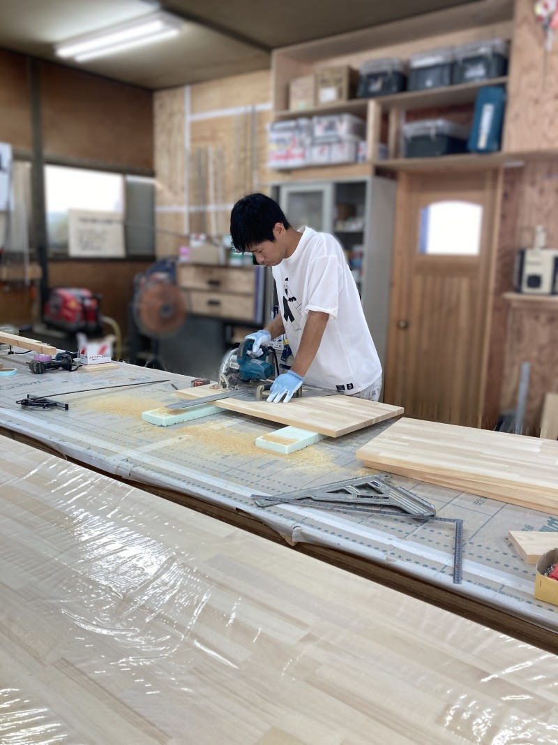 工房での作業