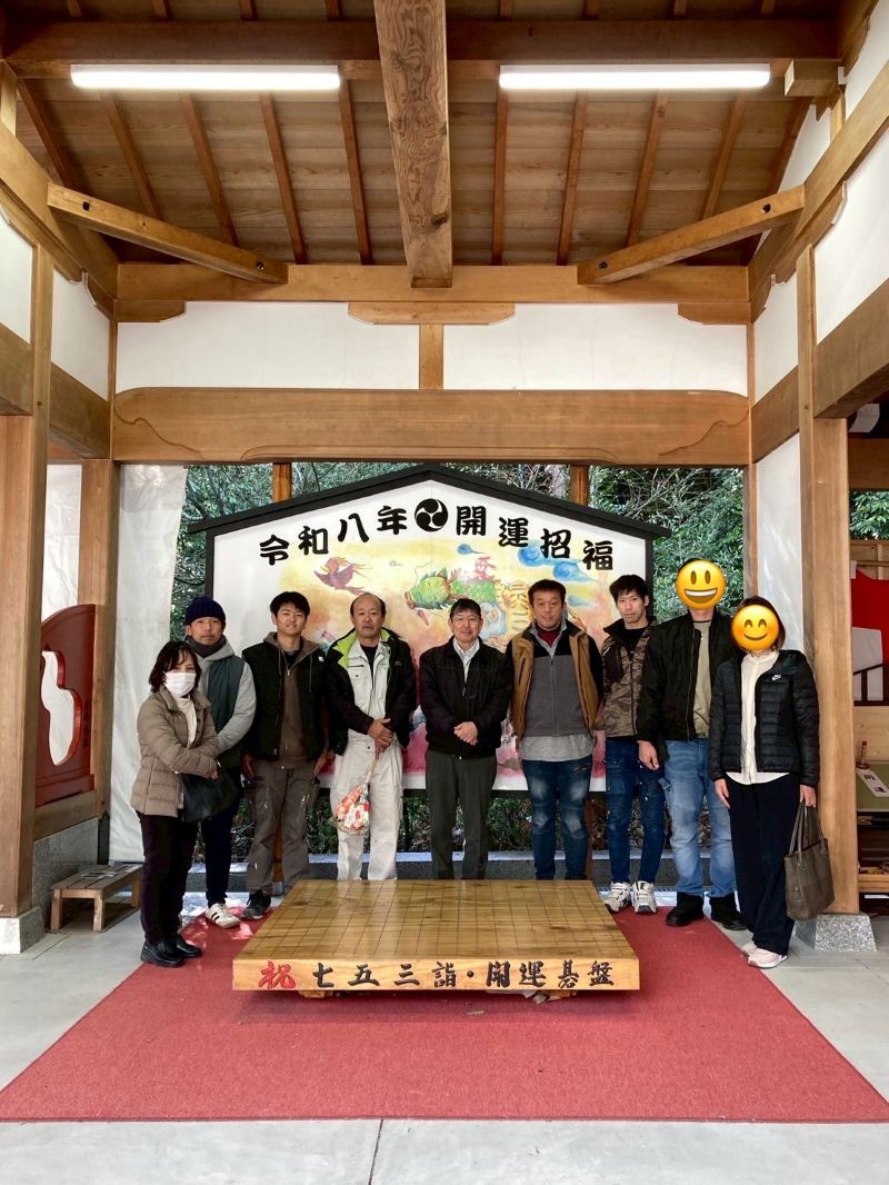 初詣で記念撮影