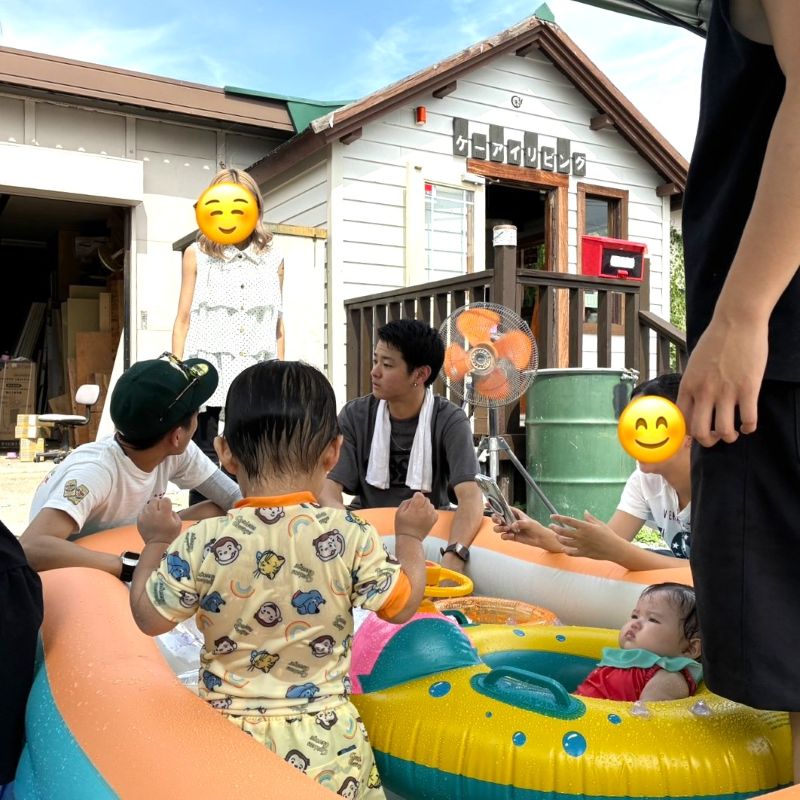 水遊びスタート